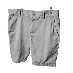 RVCA The Week-End Chino Shorts Gray Mens Casual Fit Size 32 Cotton Blend